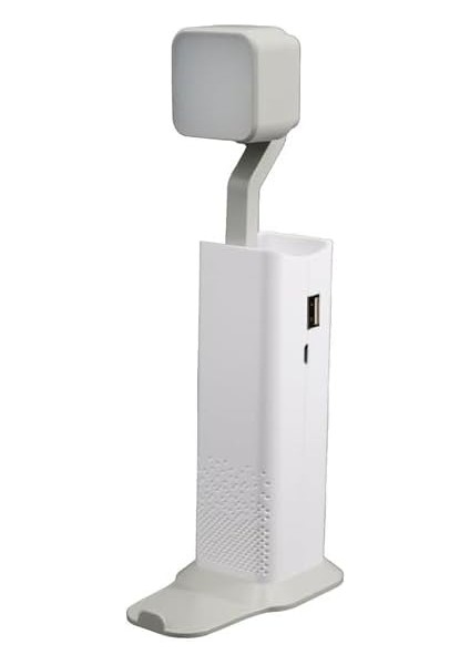 Şarjlı LED Masa, Oynar Başlıklı, 2 Kademe Beyaz Işık, 1200 Mah, Powerbank Özellikli, Kitap Okuma ve Çalışma Için Taşınabilir Lamba El