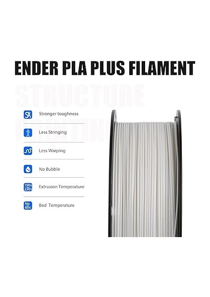 Ender Pla Plus 1.75 mm 1 kg Beyaz Filament modelleri