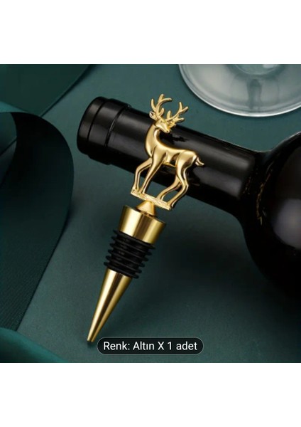 Zarif Altın Kaplama Geyik Şeklinde Şarap Tıpası Yağdanlıklara Uygundur