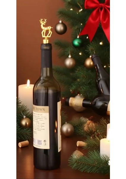 Zarif Altın Kaplama Geyik Şeklinde Şarap Tıpası Yağdanlıklara Uygundur