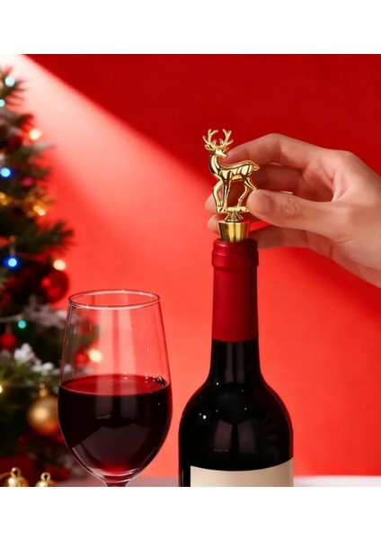 Zarif Altın Kaplama Geyik Şeklinde Şarap Tıpası Yağdanlıklara Uygundur