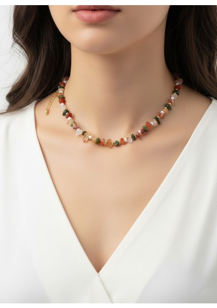 Sonbahar Renkleri Doğaltaş Kolye