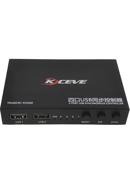Bağlantı Noktalı USB Senkronizatör USB Klavye Fare Senkron Denetleyici Alüminyum Alaşımlı Kvm Switcher Geniş Uyumluluk Siyah