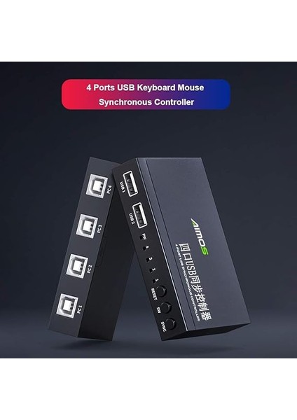 Bağlantı Noktalı USB Senkronizatör USB Klavye Fare Senkron Denetleyici Alüminyum Alaşımlı Kvm Switcher Geniş Uyumluluk Siyah fiyatları