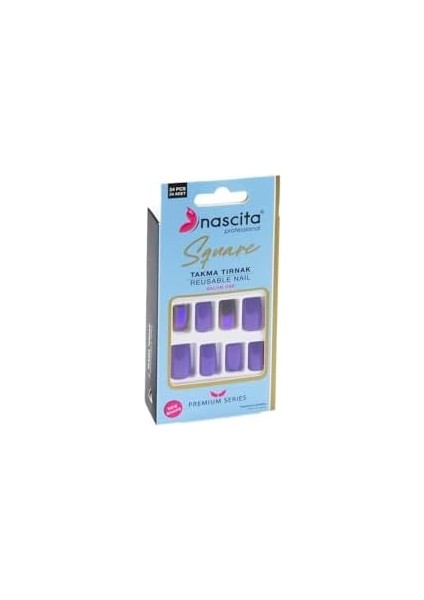 Nascita 24&apos;lü Square Renkli Takma Tırnak - 163