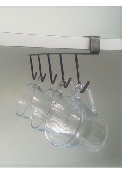 Dolap Içi Fincan Bardak Askısı Kupa Askısı Geçmeli Raf Altı Askı - Siyah fırsatları