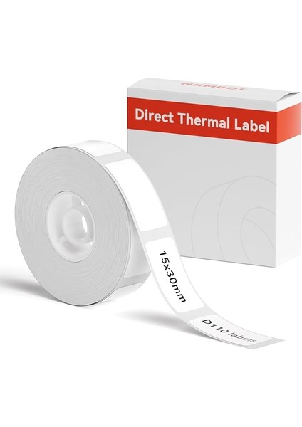 Termal Etiketler (0.65" x 1.2") D11/D110/D101 Etiket Makinesi Için Kendinden Yapışkanlı Yazıcı Etiket Kağıdı, 1 Rulo 210 (Beyaz)