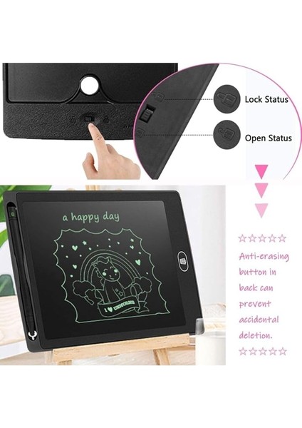 (1217) Grafik Yazı Çizim Tableti LCD 8.5 Inc Ekranlı Bilgisayar Kalemi Mıknatıslı Buzdolabı Yazı Tahtası ile Uyumlu fırsatları