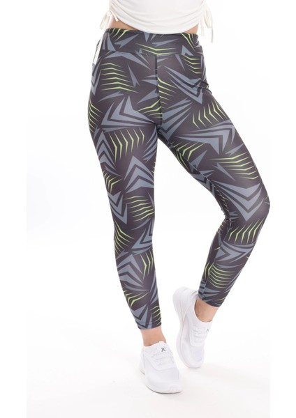 Kadın Beli Lastikli Dijital Baskılı Toparlayıcı Tayt fırsatları