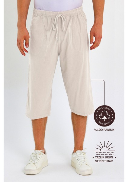 Erkek Regular %100 Pamuk Keten Görünümlü Kapri DC204-50