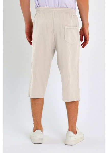 Erkek Regular %100 Pamuk Keten Görünümlü Kapri DC204-50 fırsatları