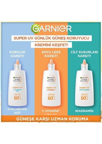 Garnier Ambre Solaire Super Uv C Vitamini Koyu Leke Karşıtı Fluid Yüz Güneş Kremi SPF50+ 40 ml
