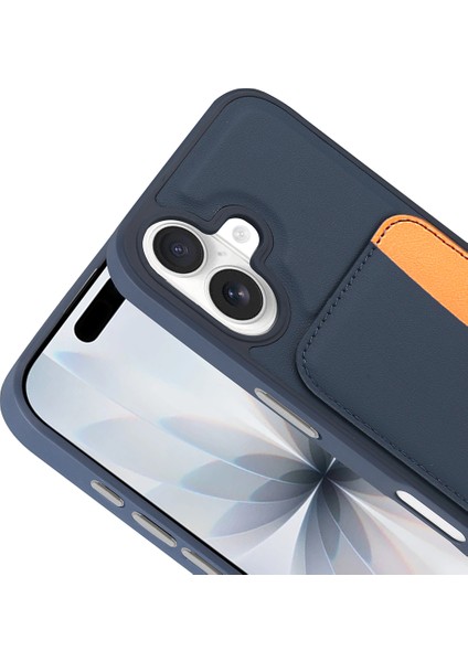 Iphone 17 Uyumlu Kılıf Çift Renkli Kartlıklı Deri Tasarımlı Cüzdan Kapak modelleri