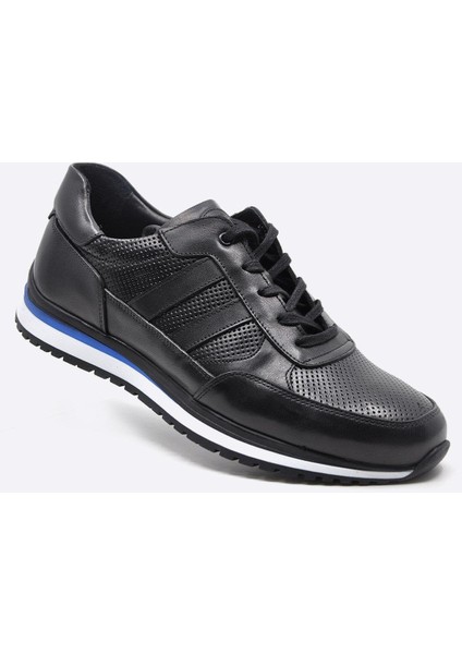 Hakiki Deri Siyah Sneaker Erkek Ayakkabı 9832 100