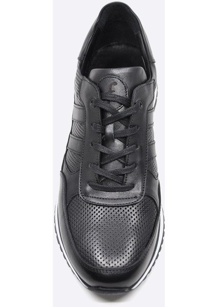 Hakiki Deri Siyah Sneaker Erkek Ayakkabı 9832 100 fırsatları