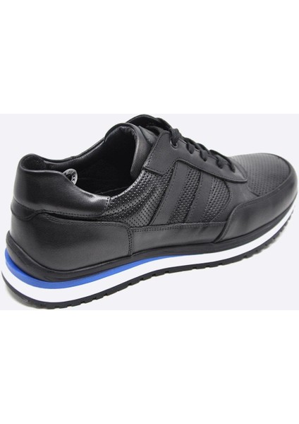 Hakiki Deri Siyah Sneaker Erkek Ayakkabı 9832 100