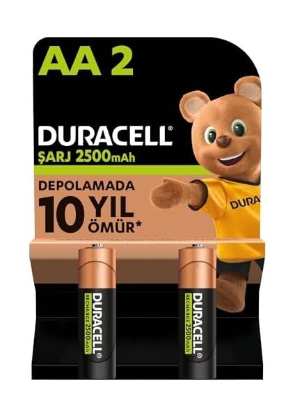 Şarj Edilebilir Aa Kalem Pil (2&apos;li Paket), 2500 Mah Nimh, Önceden Sarj Edilmiş, Şarj Edilebilir Pilimiz fiyatları