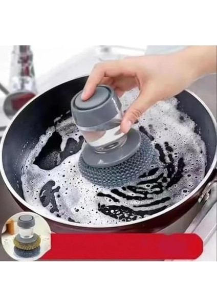 Hazneli Sihirli Bulaşık Fırçası Telli Pratik Temizleme Ovma Teli 2 Adet Uçlu modelleri