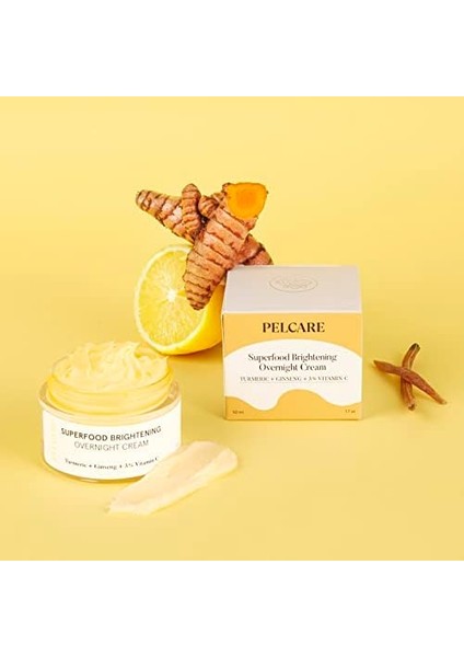 Pelcare Superfood Brightening Overnight Cream |aydınlatıcı Yoğun Krem (Zerdeçal | Ginseng |%3 Bitkisel Vitamin C) modelleri