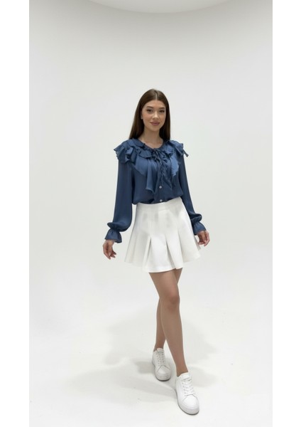 Yakası Fırfır Detay Gömlek fiyatları