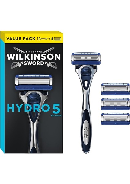 2'li Paket *** Hydro 5 Cilt Koruyucu Tıraş Makinesi, Yedek 4 Adet Yedek 1 Tıraş Makinesi *** Eve Hızlı ve Iyi Teslimat ***