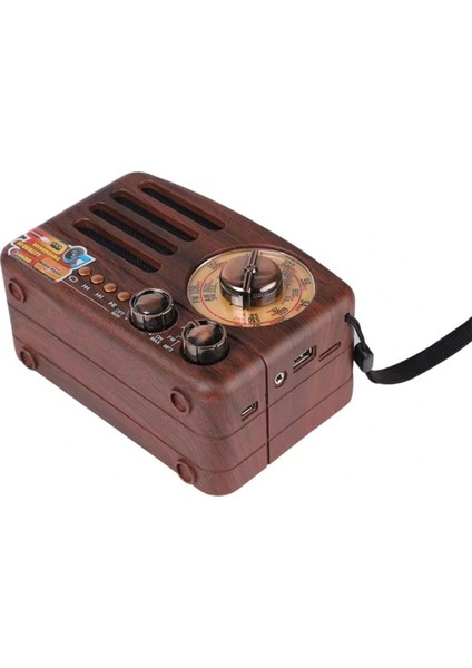 Küçük Boy Retro, Nostaljik, Ahşap Tasarım Bluetooth Hoparlörlü, Şarjlı, Taşınabilir Büyük Döndürülebilen Düğmeli Fm/am Destekli Radyo NS3380 (5324) modelleri