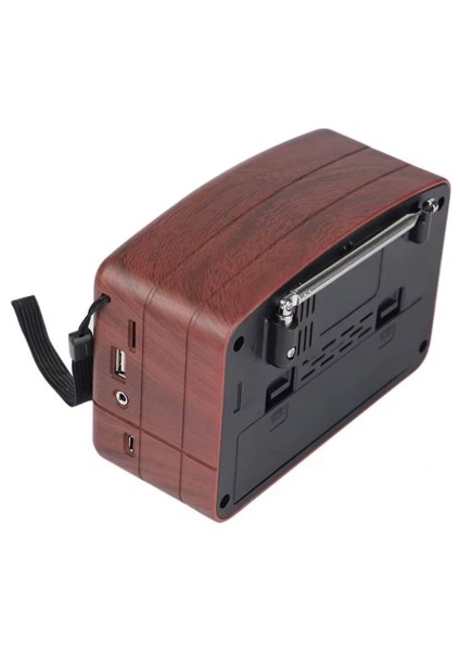 Küçük Boy Retro, Nostaljik, Ahşap Tasarım Bluetooth Hoparlörlü, Şarjlı, Taşınabilir Büyük Döndürülebilen Düğmeli Fm/am Destekli Radyo NS3380 (5324) fırsatları