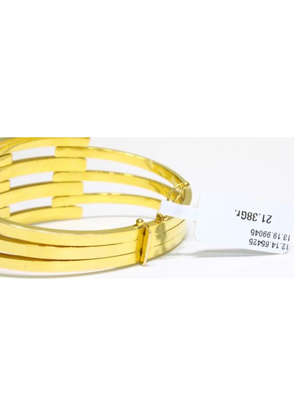 14 Ayar Altın 4 Sıralı Kaburga Kelepçe Bilezik 21.38 gr indirimleri