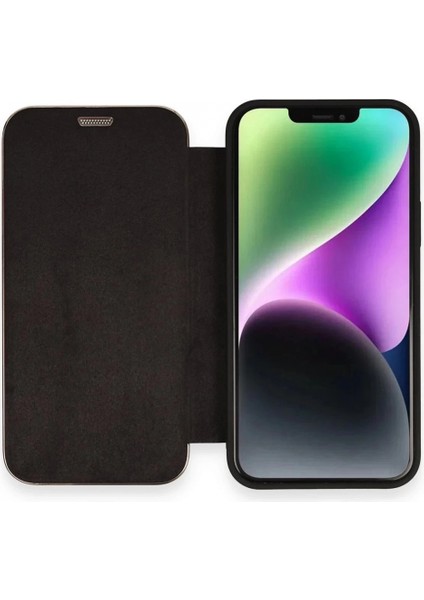 iPhone 12 Kılıf Dolpin Kapaklı - Siyah (K95)