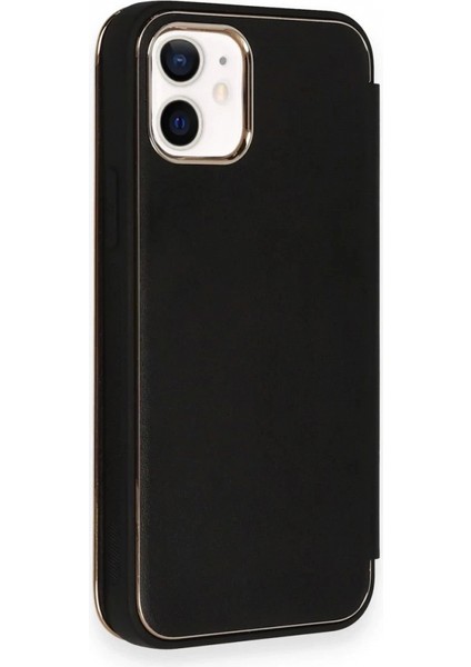 iPhone 12 Kılıf Dolpin Kapaklı - Siyah (K95) fırsatları