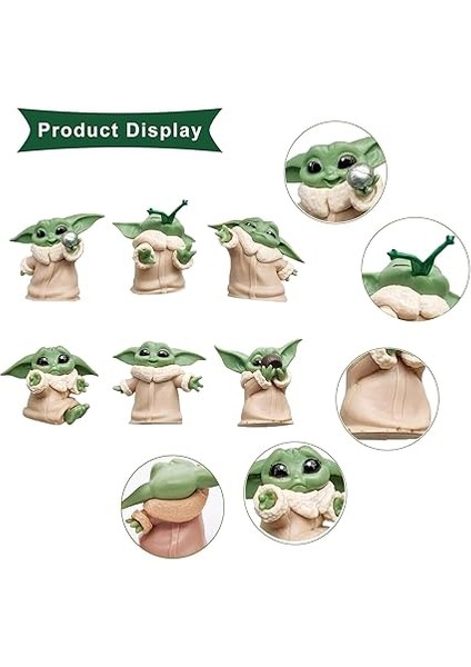 Bebek Yoda 6 Adet Pasta Figürleri Seti Star Wars Grogu Mini Figürler Pasta Dekorasyonu Çocuklar Için modelleri