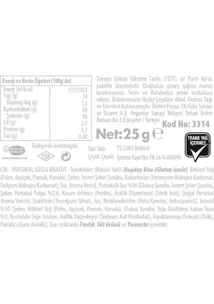 Eti Cin Portakallı Bisküvi 25 G x 36 Adet fiyatları