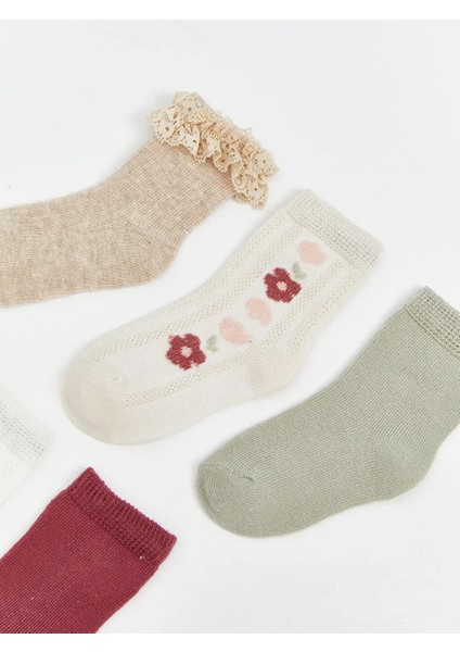 Çiçekli Kız Bebek Soket Çorap 5'li (W5) fiyatları