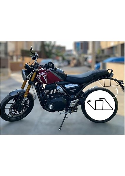 Motor Accessory Trıumph Speed 400 - Scrambler 400 x - Motosiklet Çanta Sabitleme Aparatı, Siyah Boyalı Metal Boru Büküm (Sol Tek) modelleri