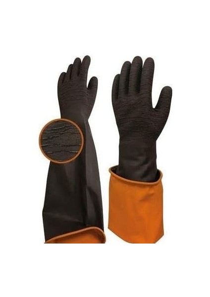 Boy Bulaşık Eldiveni 60 cm Beybi H2-60 Ext Latex Endüstriyel Çok Amaçlı Eldiven
