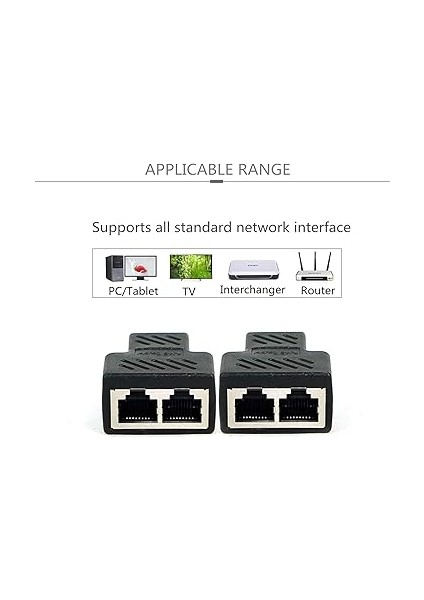 2 Portlu Ethernet Splitter, Çift Lan Kablosu, Ethernet Bölücü, RJ45 Dişi Adaptör Konnektörü modelleri