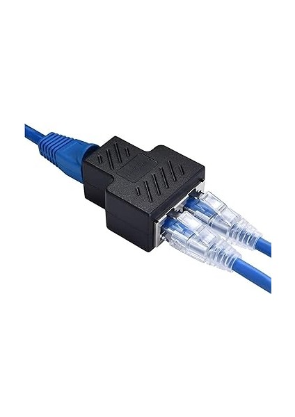 2 Portlu Ethernet Splitter, Çift Lan Kablosu, Ethernet Bölücü, RJ45 Dişi Adaptör Konnektörü fırsatları