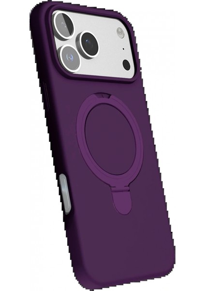 Apple iPhone 17 Pro Max Regal Magsafe Standlı Kapak - Derin Mor modelleri