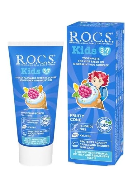 R.o.c.s. Kids 3-7 Yaş Florürsüz Diş Macunu Meyve Külahı Tadında (1 x 45 G) fiyatları
