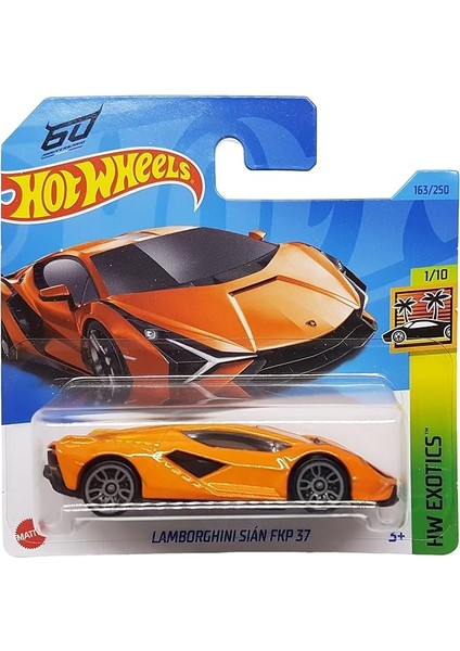Wheels - Lamborghini Sián Fkp 37 - Hw Exotics 1/10 - HKH93 - Short Card - Turuncu - Mattel 2023