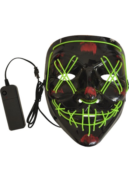 Pilli Halloween Maske Yeşil 21 cm