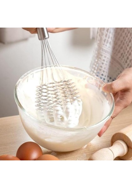 Paslanmaz Çelik Spiral Çırpıcı - 32 cm Yumurta Çırpma Teli | El Mikseri | Karıştırıcı | Ergonomik Saplı Mutfak Aleti fiyatları
