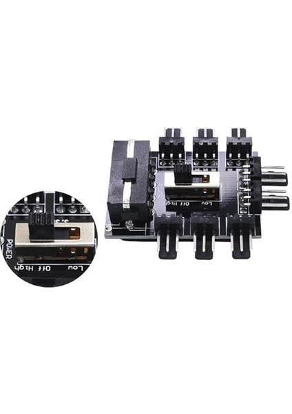 8 Port Fan Çoklayıcı Hub Y Pwm Splitter Ide Molex Soğutma 3 Pin 4 Switch Anahtarlı 4336 fiyatları