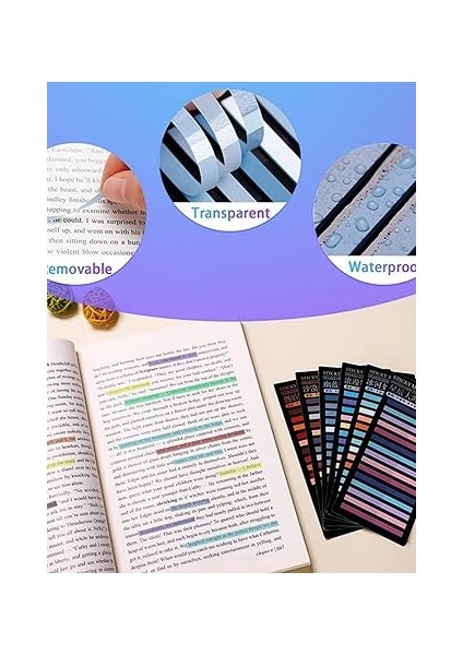 Post-It Sticky Notes Şeffaf Renkli Yapışkan Postit Not Kağıdı Etiketi Kısa Şeritler (Renk 2) fırsatları