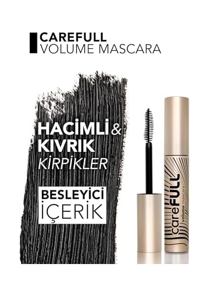 Flormar Hacim Veren Besleyici Maskara Siyah Carefull Volume 000 Black