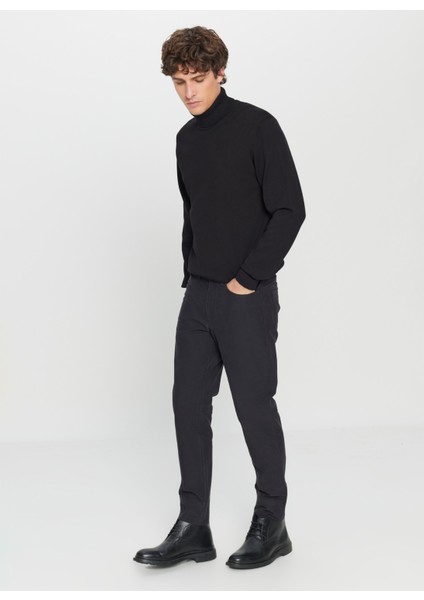 Tam Balıkçı Yaka Standart Siyah Erkek Kazak ACE043261440_SYH fiyatları