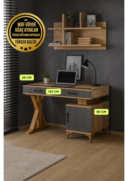 Ege MDF Genç Odası Çalışma Masası – REHAU Kaplama Kapaklar | Ağaç Ayaklar |Üstün Kalite fiyatları