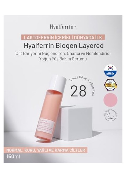 Layered Yüz Serumu - Ginseng ve Squalane Içerikli, B3 (Niacinamide) ile Leke ve Kırışıklık Giderici, Kore Cilt Bakım Ürünü, Nemlendirici & Bariyer Onarıcı Serum 150ML - Ovaco