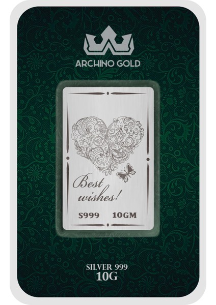 Hediyelik 10 Gram Aşkın ve Özgürlüğün Simgesi Olan Kalp ve Kelebek Temalı 999 Ayar Gümüş KÜLÇESI-712 fiyatları