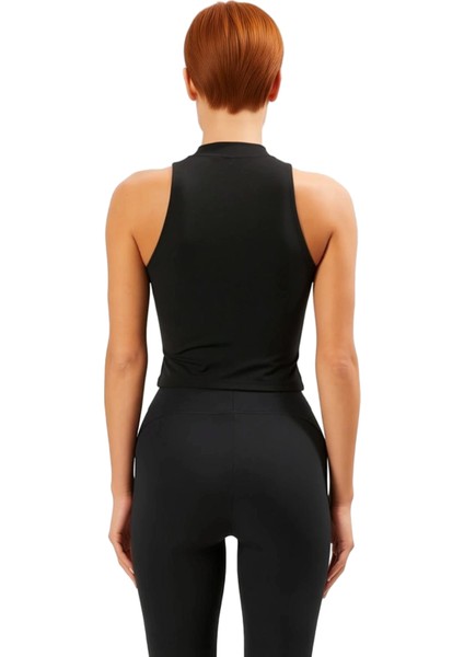 Kadın Fermuarlı Dik Yaka Kolsuz Örme Spor Üst Kaliteli Şık Rahat Modern Zarif Günlük modelleri